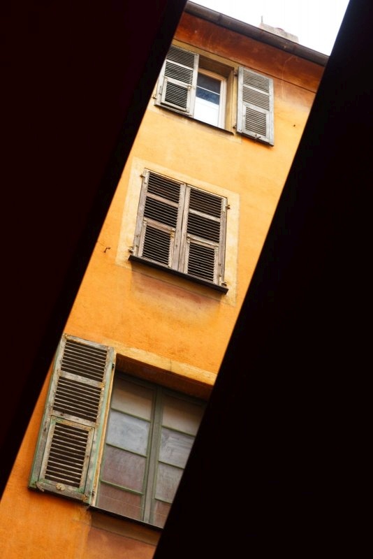 Gap in the awnings of two bars Gap in the awnings of two bars