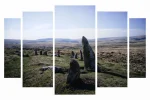 Scorehill Stone Circle stands quietly on the high moor, a weathered ring shaped by time, ritual, and the relentless Dartmoor elements. A print by artist Charles David