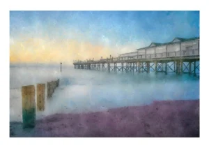 A serene Teignmouth Pier at Dawn digitally painted by Alex Hamer | The Creative Camera