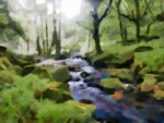 Morning Light Variation at Golitha Falls on Bodmin Moor Cornwall is an impressionist fine art print by Charles David