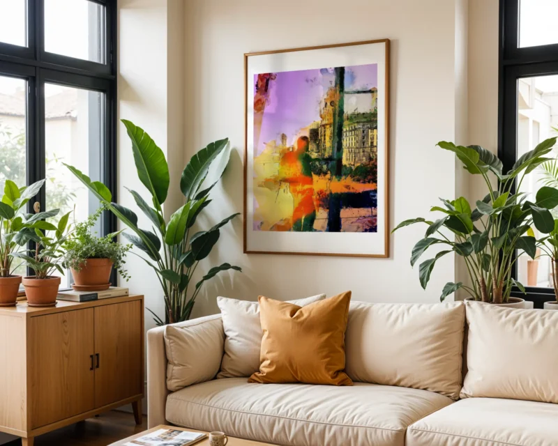 The Colours of Liverpool - Liver Building Viewed from the Museum of Liverpool is a striking abstract print by artist Charles David | The Creative Camera