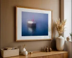 Digitally painted harbour wall in sea fog from an original photo by Charles David