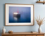 Digitally painted harbour wall in sea fog from an original photo by Charles David