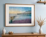 A serene Teignmouth Pier at Dawn belies the history of this impressive monument.. Digitally painted by Alex Hamer