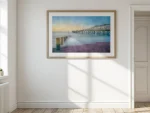 A serene Teignmouth Pier at Dawn belies the history of this impressive monument.. Digitally painted by Alex Hamer