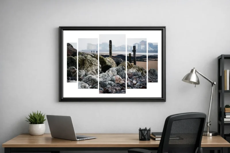This segmented abstract print created by Charles David is called Exmouth View Over The Exe | The Creative Camera