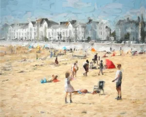 A Day at the Beach is fine art contemporary wall print of Exmouth Beach in South Devon by Charles David | The Creative Camera