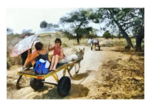 Senegal Safari is an impressionist painting created from an original photograph by Charles David