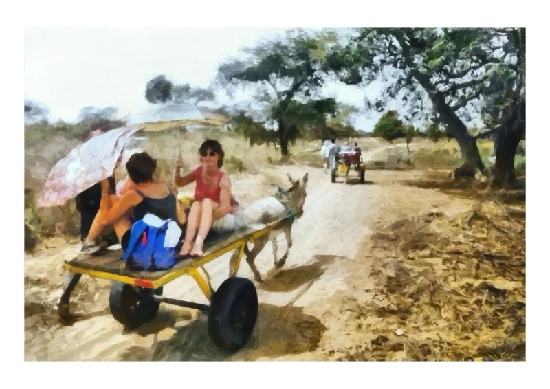Senegal Safari is an impressionist painting created from an original photograph by Charles David