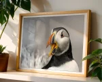 Squawk is a painterly styled wildlife photograph of the Atlantic Puffin shot by photographer Stuart Chapman