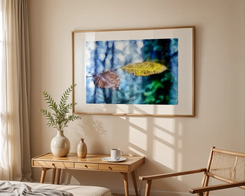 Autumn Leaves is colourful digital watercolour by artist Charles David