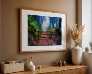 Woodland Path is a beautiful digital painting created from a unique photograph by Charles David
