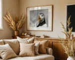 Squawk is a painterly styled wildlife photograph of the Atlantic Puffin shot by photographer Stuart Chapman