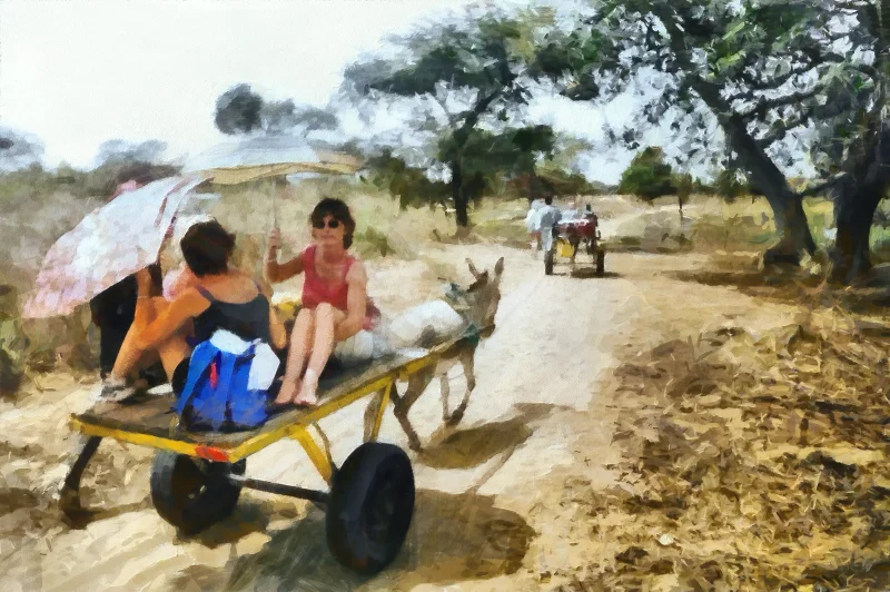 Senegal Safari is an impressionist painting created from an original photograph by Charles David