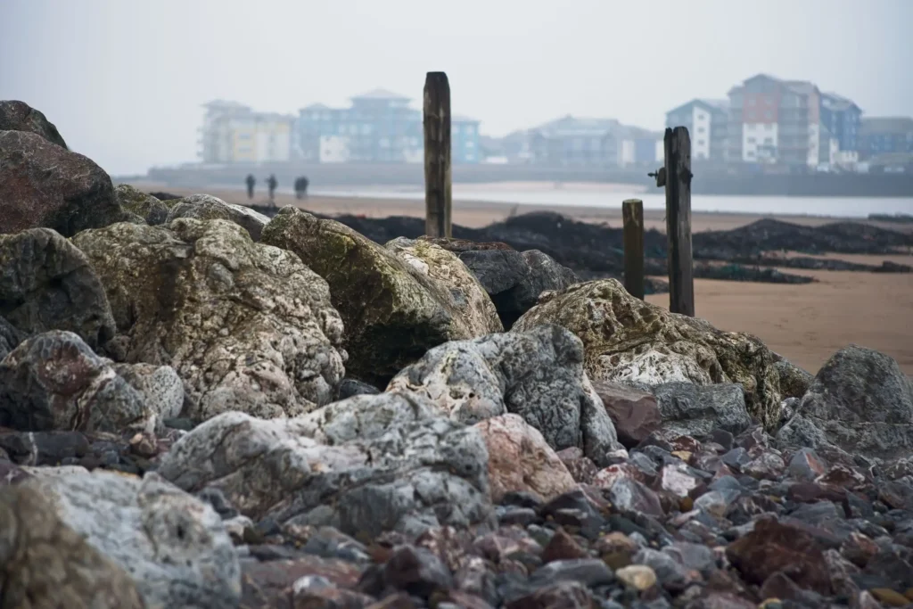 This segmented abstract print created by Charles Davis is of Exmouth View Over The Exe.