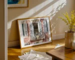 This fine art print, by Charles David called Between Shutters and Silence, captures a quiet balcony moment in Nice.