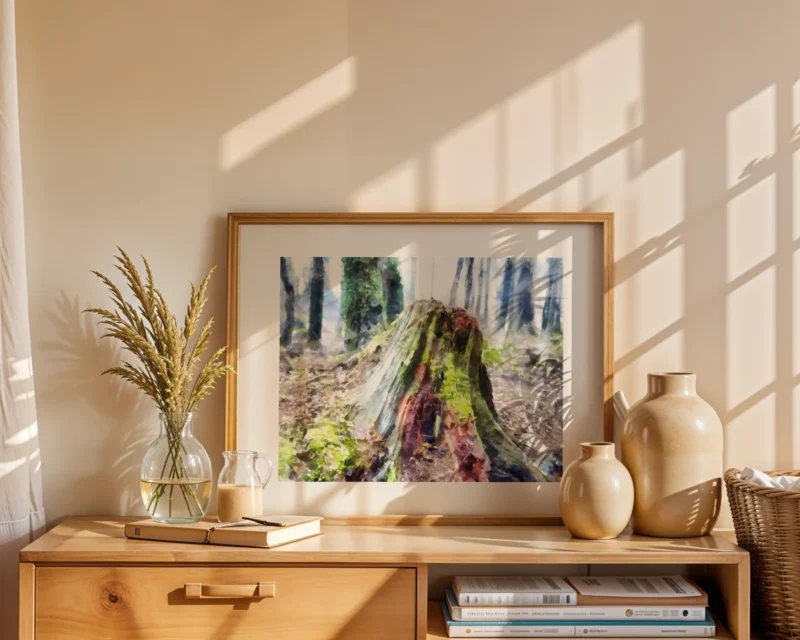 Stumped is a digital watercolour crafted as a fine art print by digital artist Charles David from an original photograph