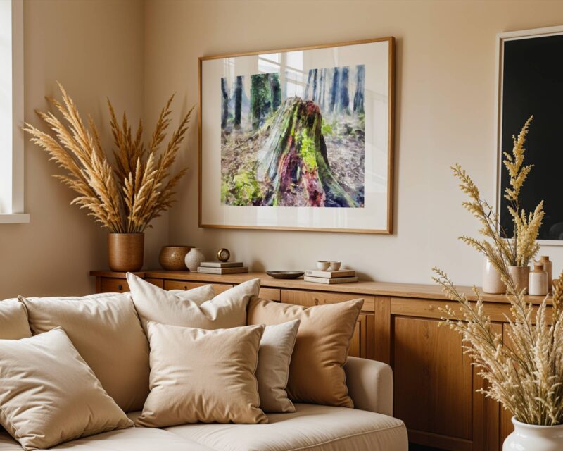 Stumped is a digital watercolour crafted as a fine art print by digital artist Charles David from an original photograph