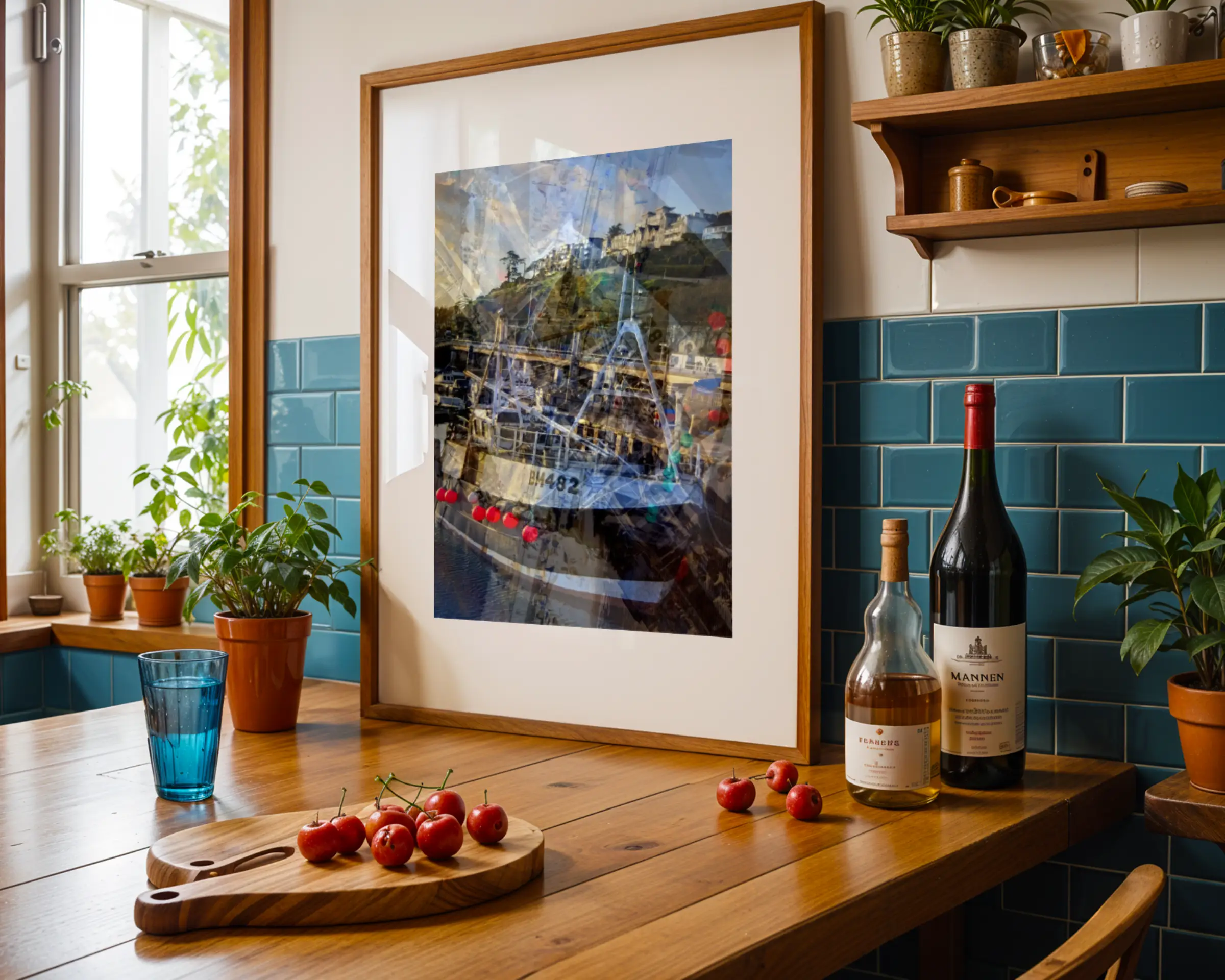 BM482 Abstracted Reality, created by Charles David, is an abstract fine art print based on the Brixham BM482 Trawler moored in Torquay harbour