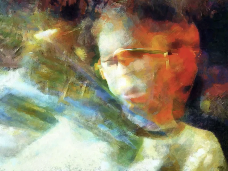 In two minds is an abstract digital painting and fine art print created by Charles David from an original photograph