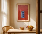 Blue Window in a Red Wall is a fine art print of Portmeirion South Wales by Charles David | The Creative Camera