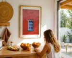Blue Window in a Red Wall is a fine art print of Portmeirion South Wales by Charles David | The Creative Camera