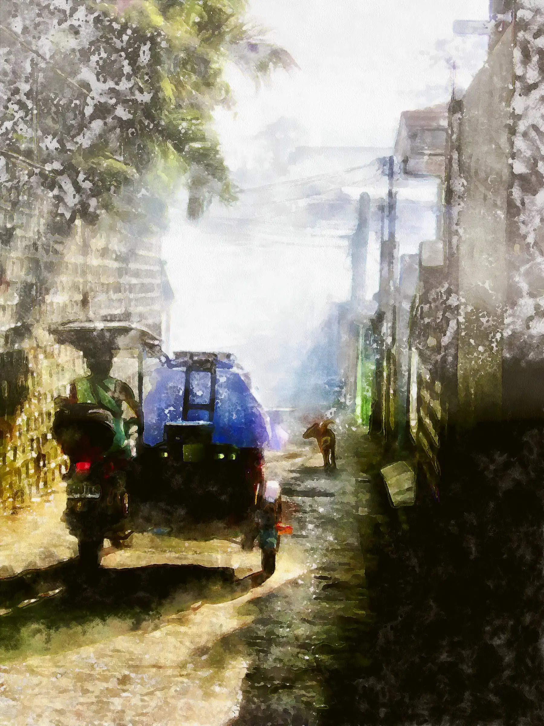 Riding Into The Smoke is A Contemporary Urban Fine Art Wall Print