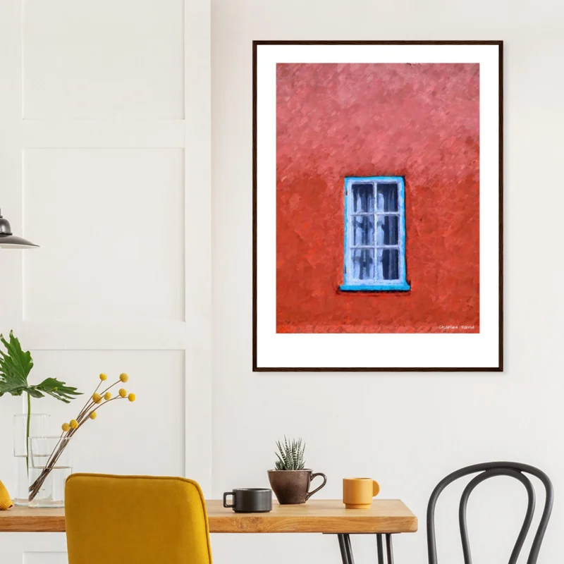 Blue Window in a Red Wall is a fine art print of Portmeirion South Wales by Charles David | The Creative Camera