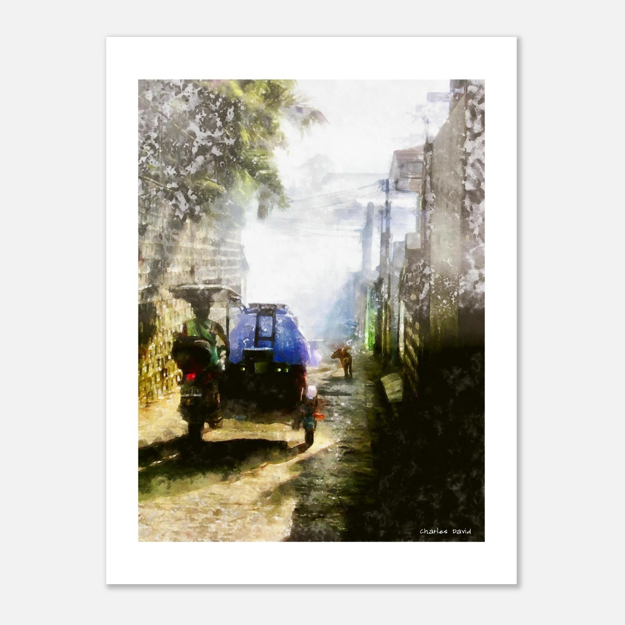 Riding Into The Smoke | Unframed Urban Wall Art Print