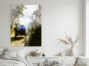 Riding into the Smoke | Brushed Aluminium Print 60x80 cm / 24x32″