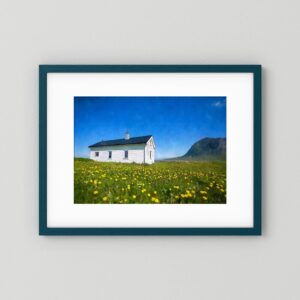 Lofoten Cottage | Minimalist Landscape Wall Art Print