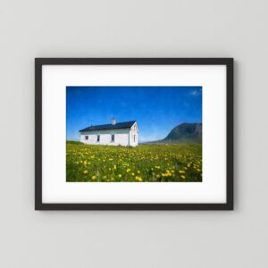 Lofoten Cottage | Minimalist Landscape Wall Art Print