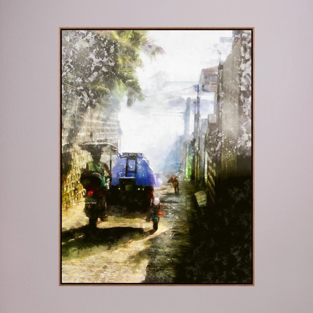 Riding Into The Smoke | Contemporary Urban Canvas Wall Art by Charles David | The Creative Camera