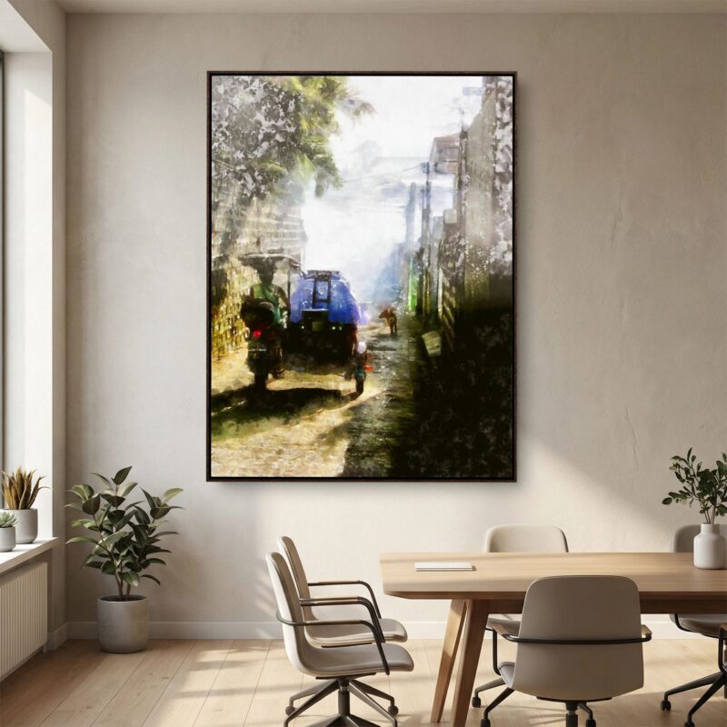 Riding Into The Smoke | Contemporary Urban Canvas Wall Art by Charles David | The Creative Camera