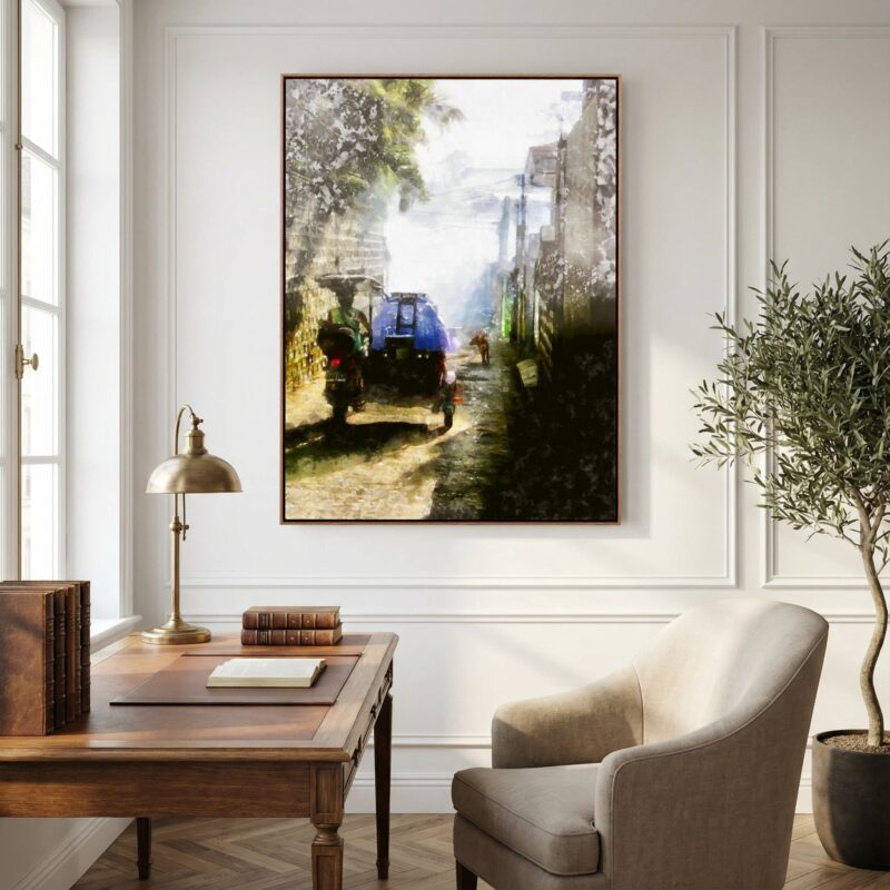 Riding Into The Smoke | Contemporary Urban Canvas Wall Art by Charles David | The Creative Camera
