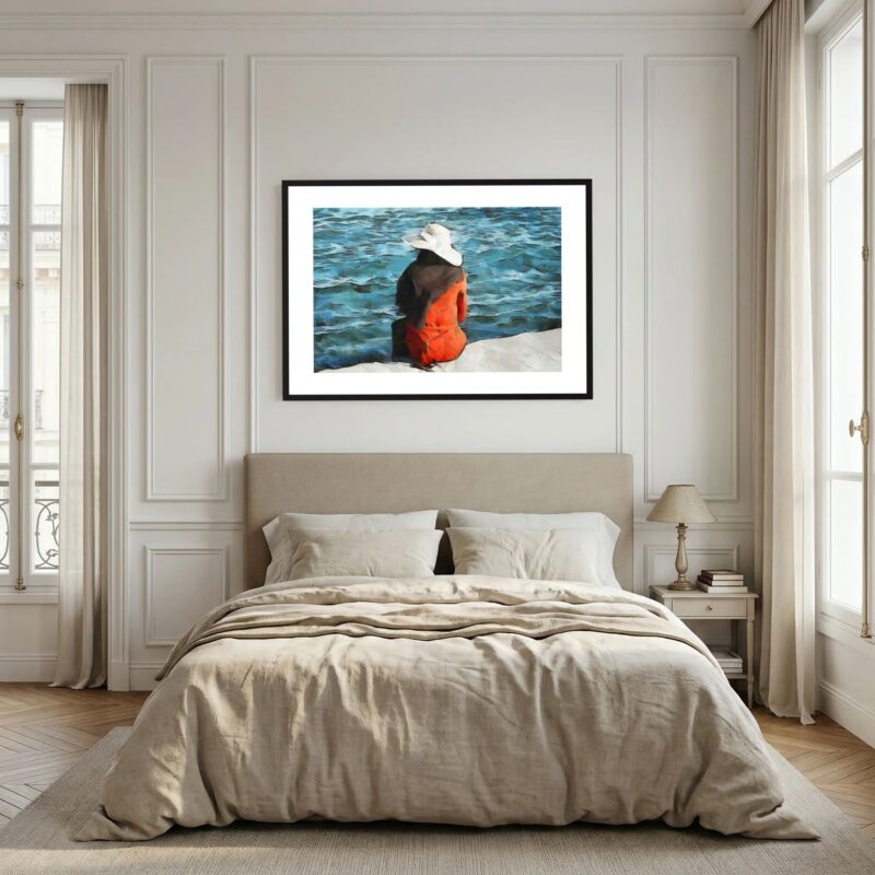 Girl in an Orange Coat is an impressionist fine art print from an original photograph by Charles David | The Creative Camera