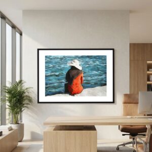 Girl in an Orange Coat is an impressionist fine art print from an original photograph by Charles David | The Creative Camera