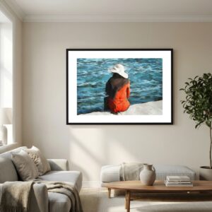 Girl in an Orange Coat is an impressionist fine art print from an original photograph by Charles David | The Creative Camera