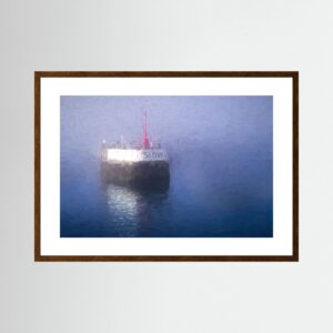 Sea Wall in Fog - Impressionist Coastal Wall Print for Contemporary Spaces