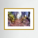 Woodland Path in a yellow frame Woodland Path – Haldon Forest, Devon Woodlands by digital artist Charles David | The Creative Camera